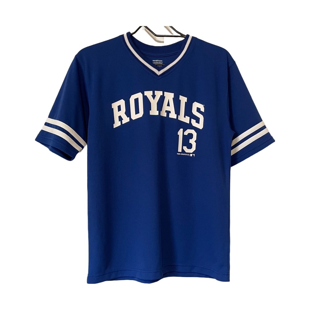 Kansas City Royals #13 Perez Jersey, official MLB crew neck short sleeve shirt